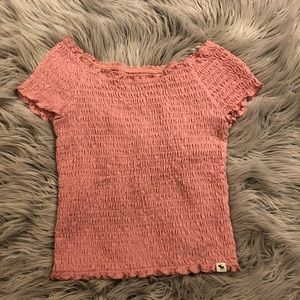 Pink smocked Abercrombie shirt